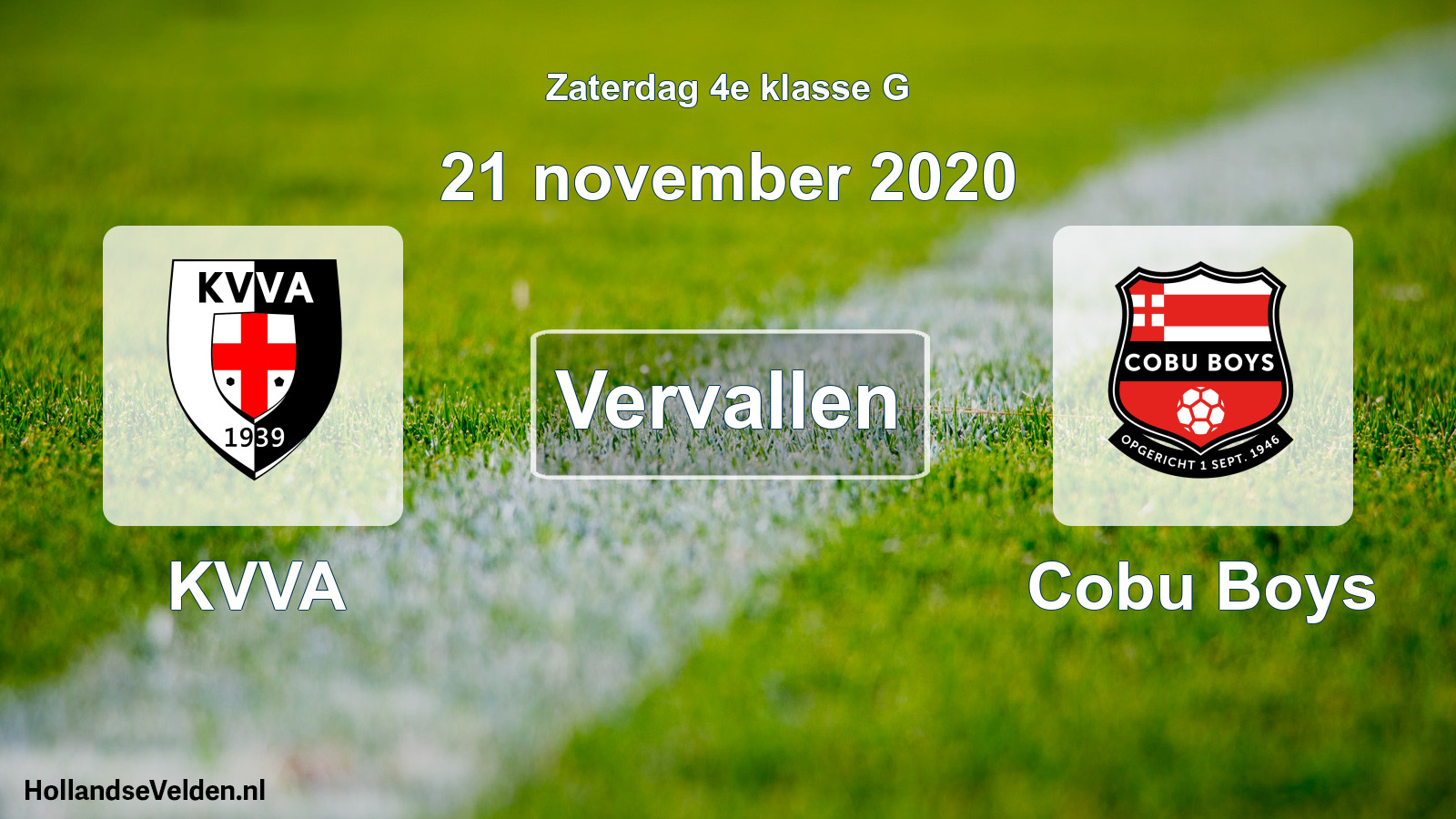 Scheduled Match: KVVA - Cobu Boys (21 November 2020)