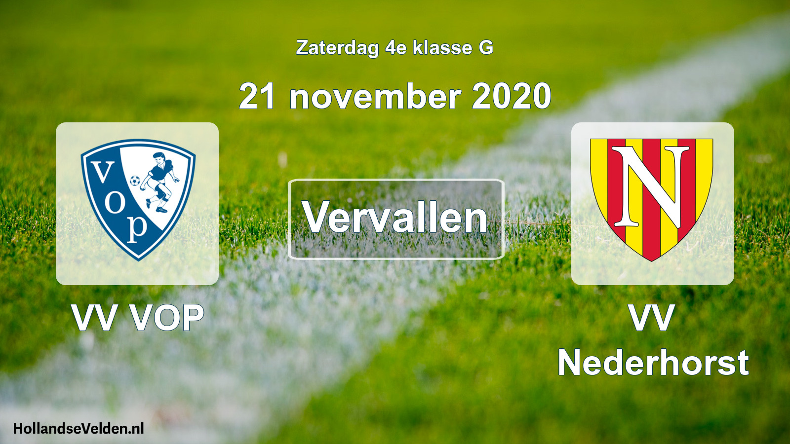 Scheduled Match: VV VOP - VV Nederhorst (21 November 2020)