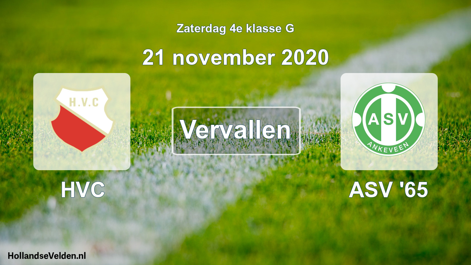 Scheduled Match: HVC - ASV '65 (21 November 2020)