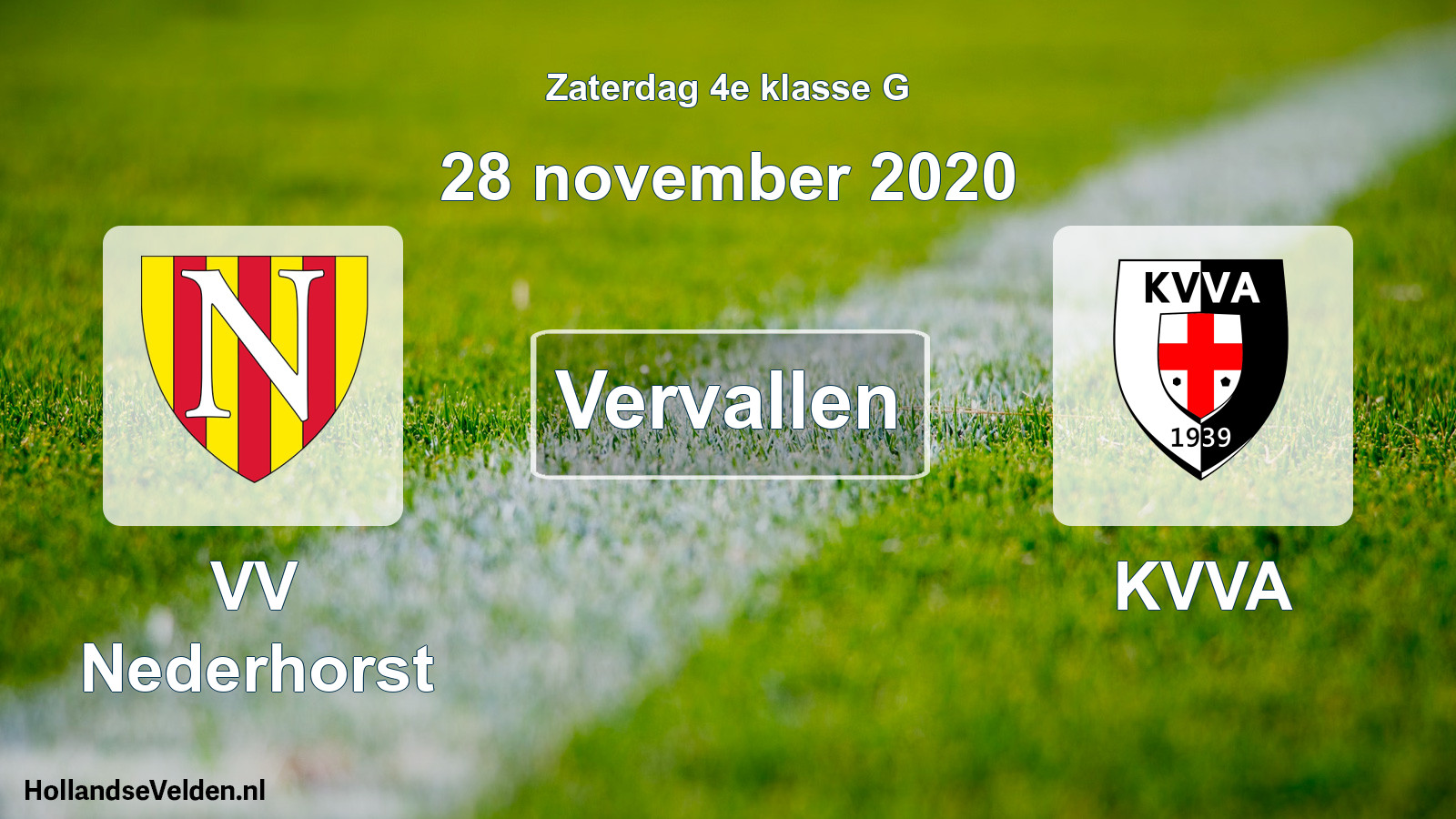 Scheduled Match: VV Nederhorst - KVVA (28 November 2020)
