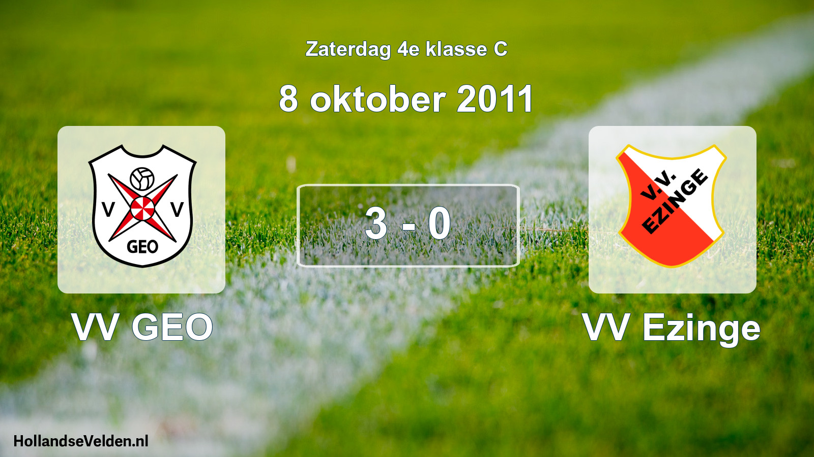Total number of matches played: VV GEO - VV Ezinge 3 - 0 (8 October 2011)
