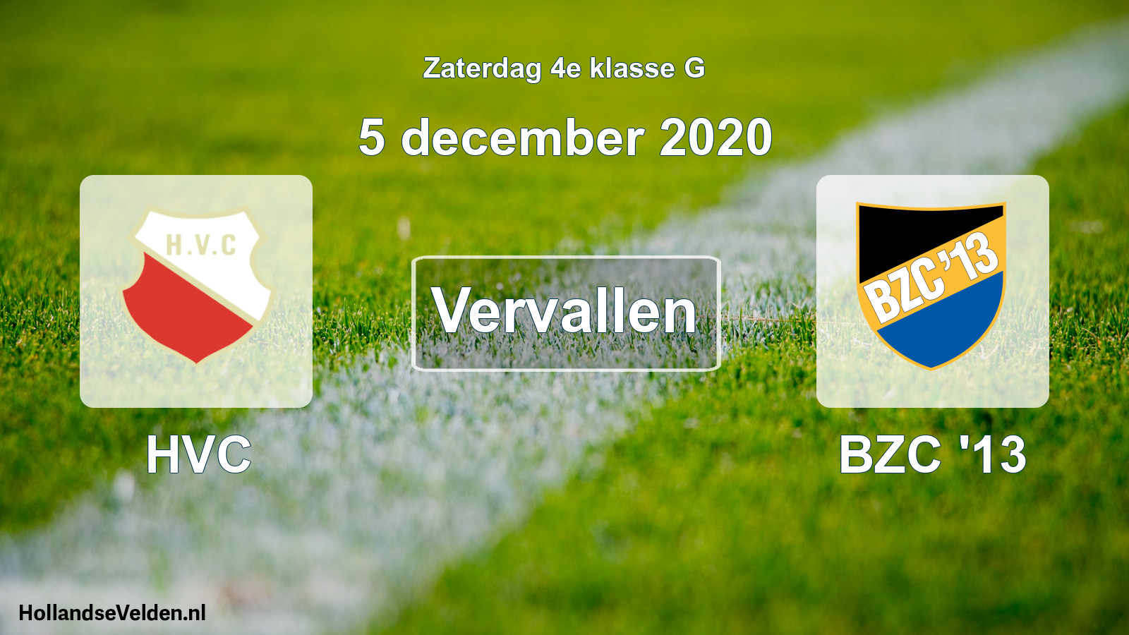 Scheduled Match: HVC - BZC '13 (5 December 2020)