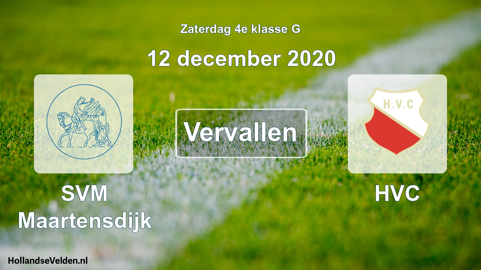 Scheduled Match: SVM Maartensdijk - HVC (12 December 2020)