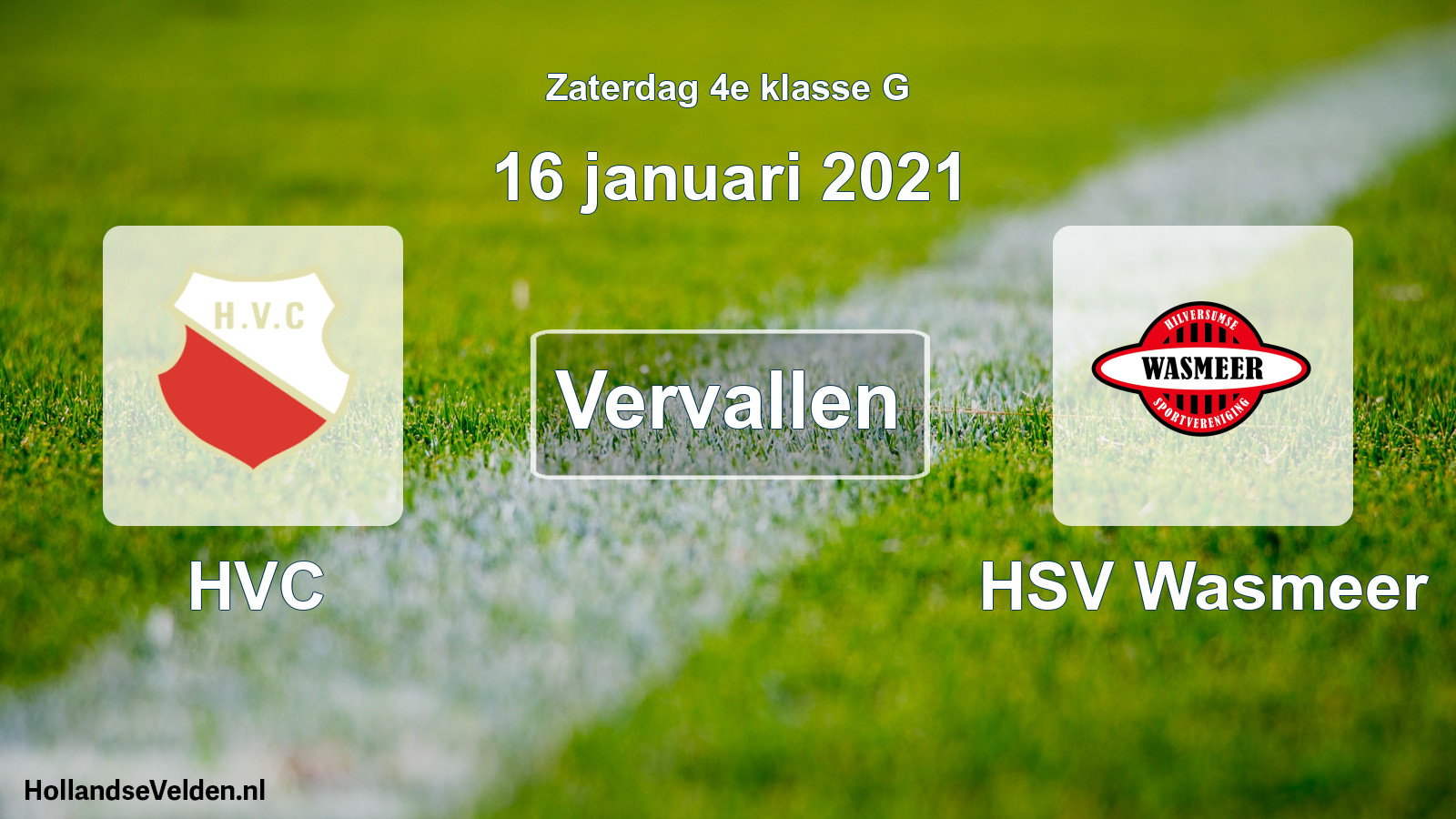 Scheduled Match: HVC - HSV Wasmeer (16 January 2021)