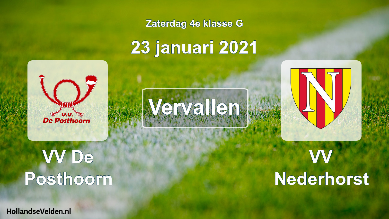 Scheduled Match: VV De Posthoorn - VV Nederhorst (23 January 2021)