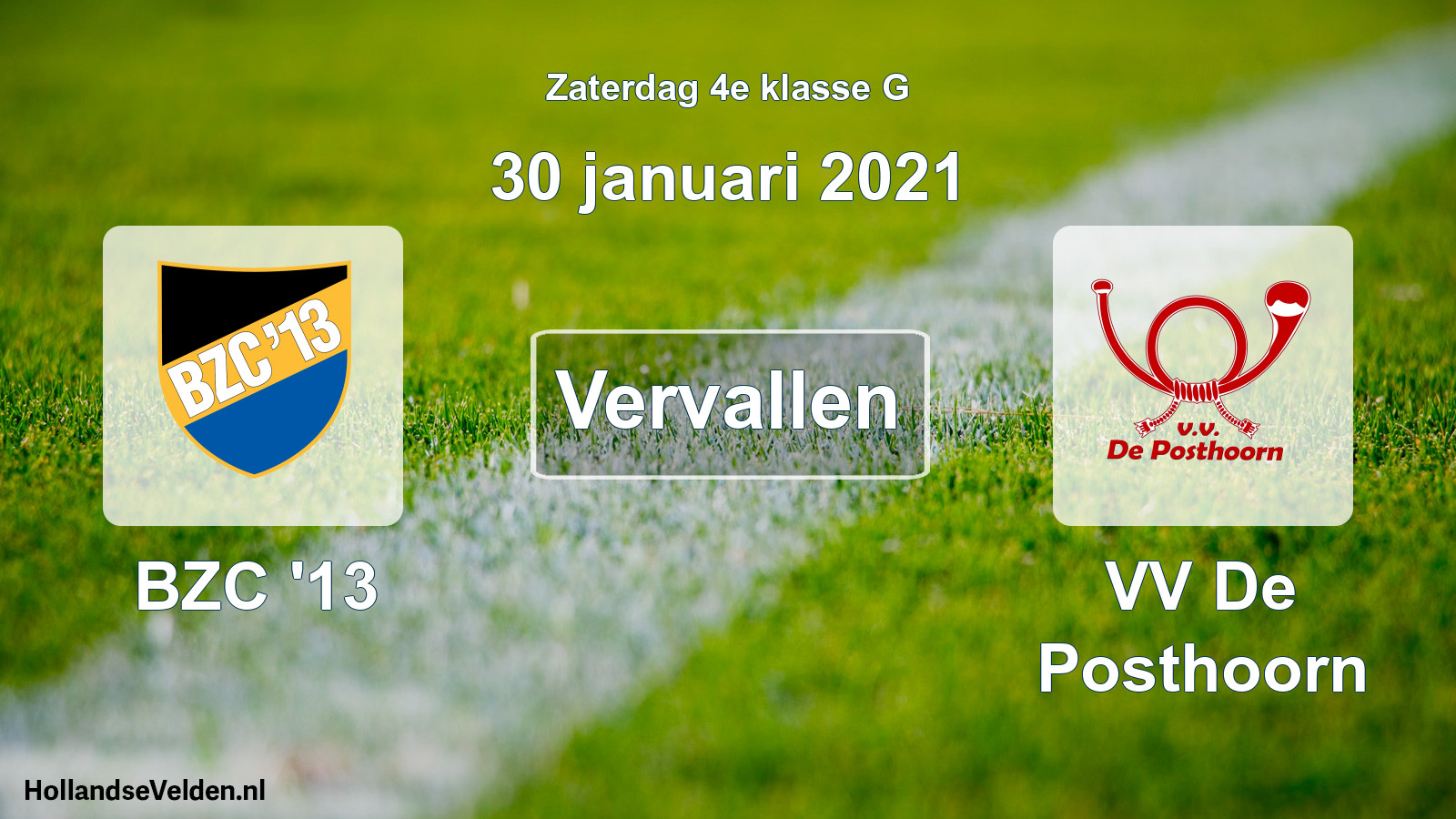 Scheduled Match: BZC '13 - VV De Posthoorn (30 January 2021)