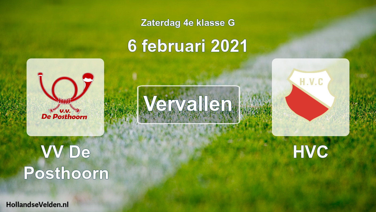 Scheduled Match: VV De Posthoorn - HVC (6 February 2021)