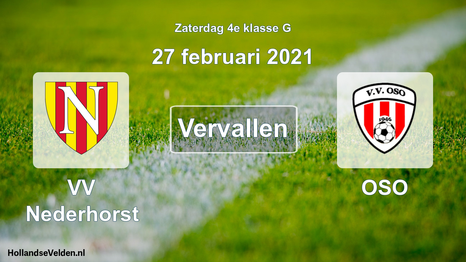 Scheduled Match: VV Nederhorst - OSO (27 February 2021)