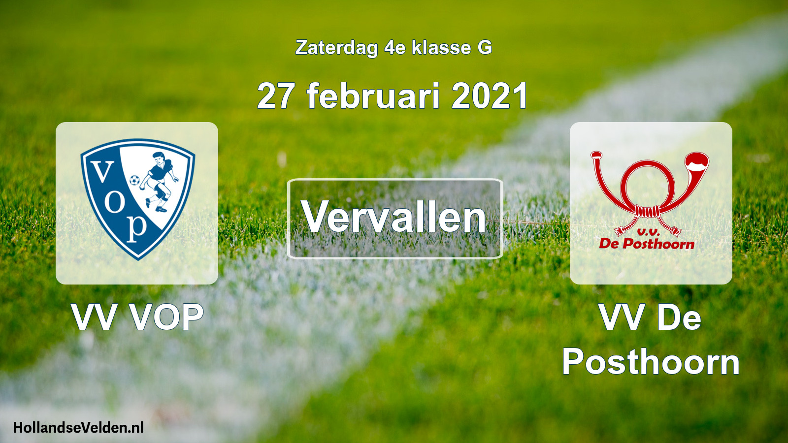 Scheduled Match: VV VOP - VV De Posthoorn (27 February 2021)