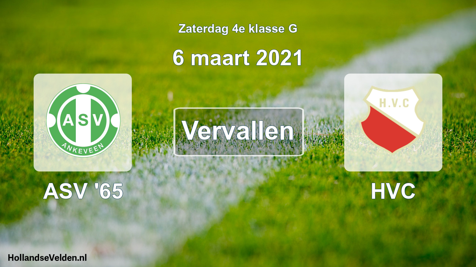 Scheduled Match: ASV '65 - HVC (6 March 2021)