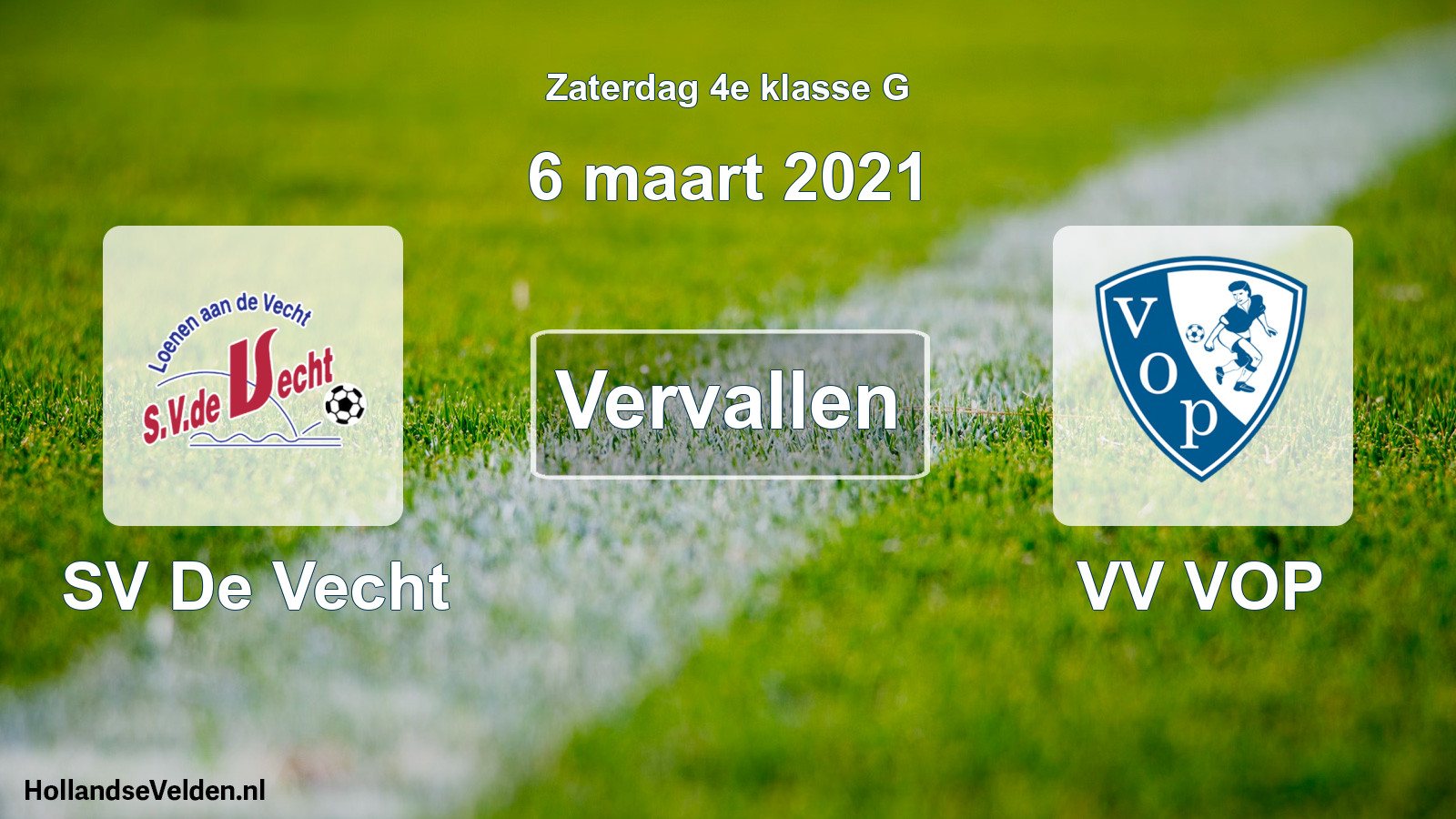 Scheduled Match: SV De Vecht - VV VOP (6 March 2021)