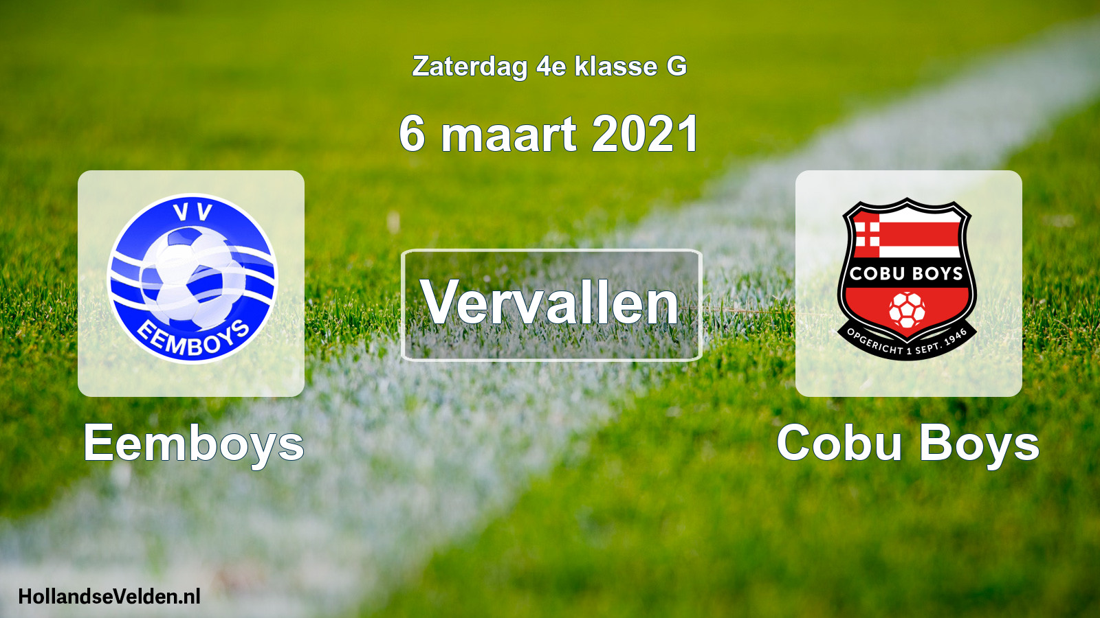 Scheduled Match: Eemboys - Cobu Boys (6 March 2021)