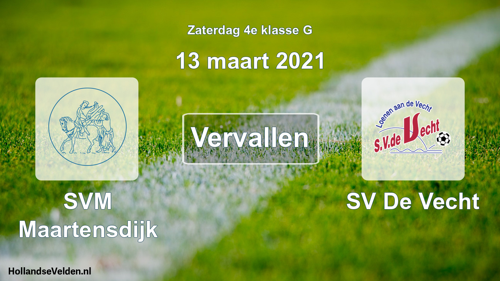 Scheduled Match: SVM Maartensdijk - SV De Vecht (13 March 2021)