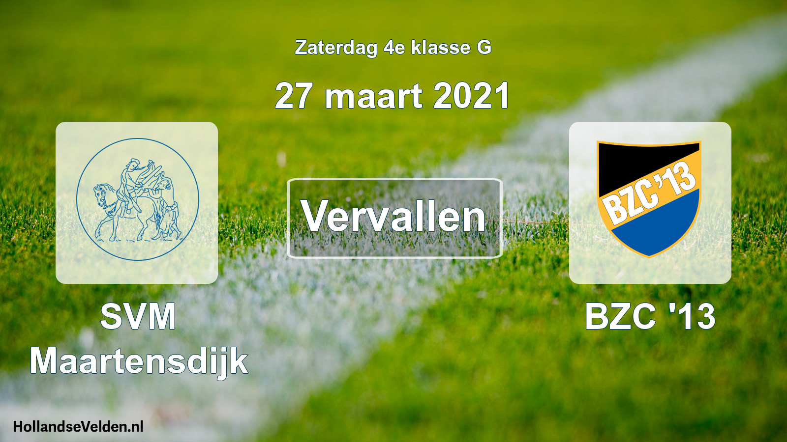 Scheduled Match: SVM Maartensdijk - BZC '13 (27 March 2021)