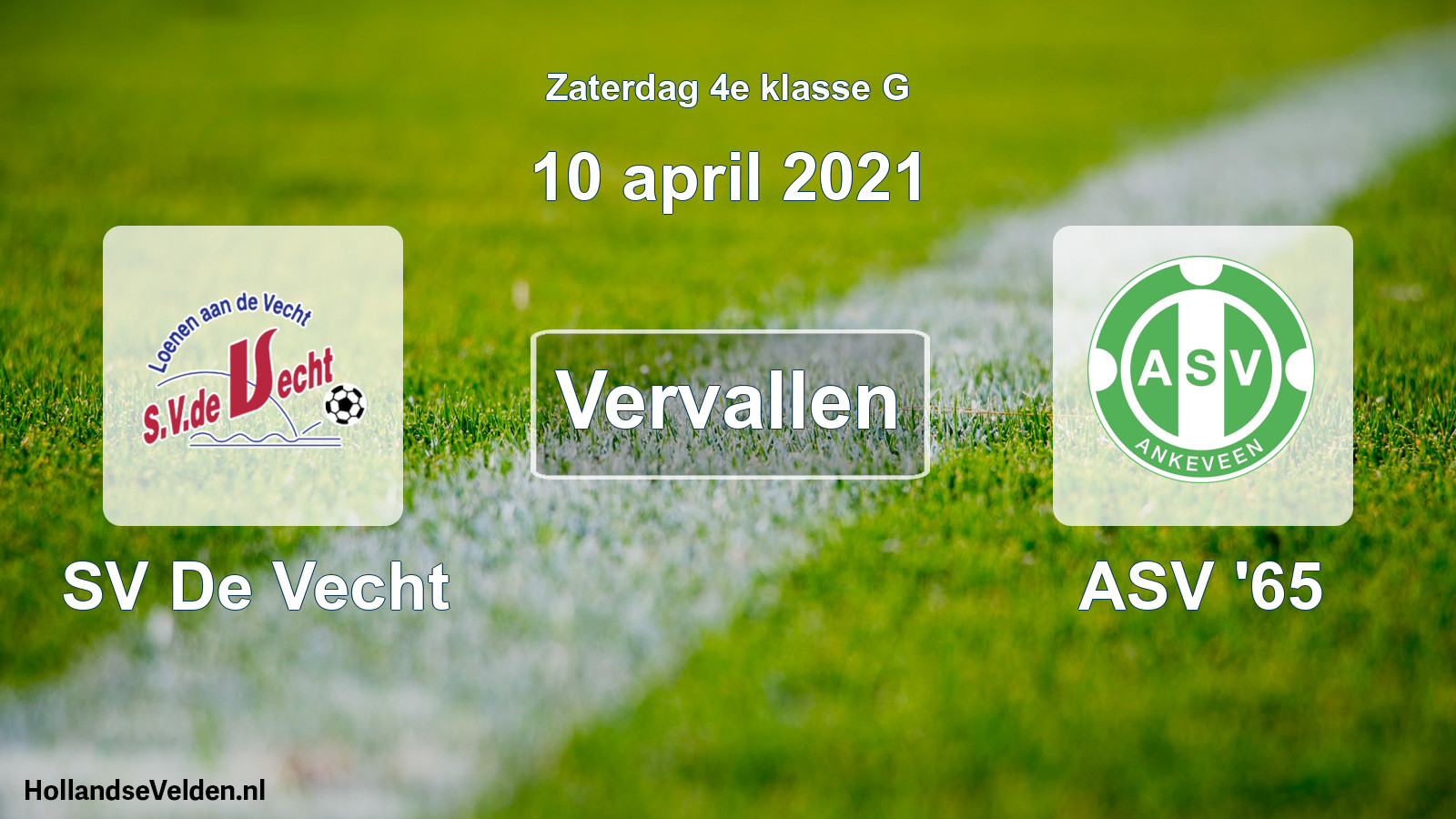 Scheduled Match: SV De Vecht - ASV '65 (10 April 2021)
