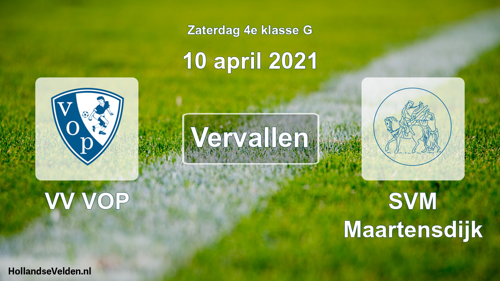 Scheduled Match: VV VOP - SVM Maartensdijk (10 April 2021)