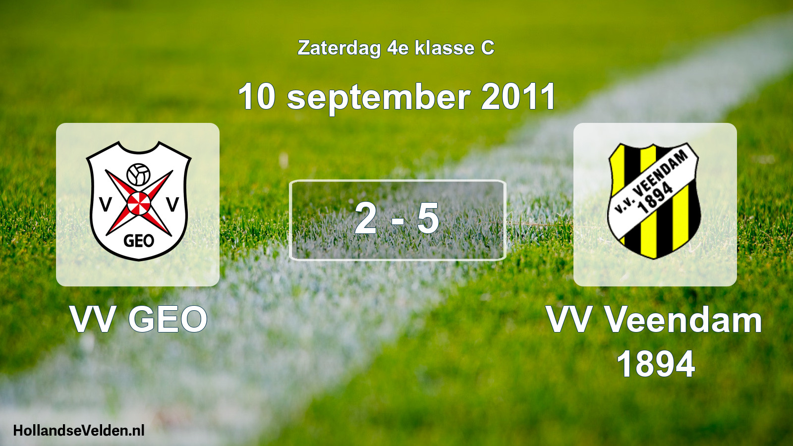 Total number of matches played: VV GEO - VV Veendam 1894 2 - 5 (10 September 2011)