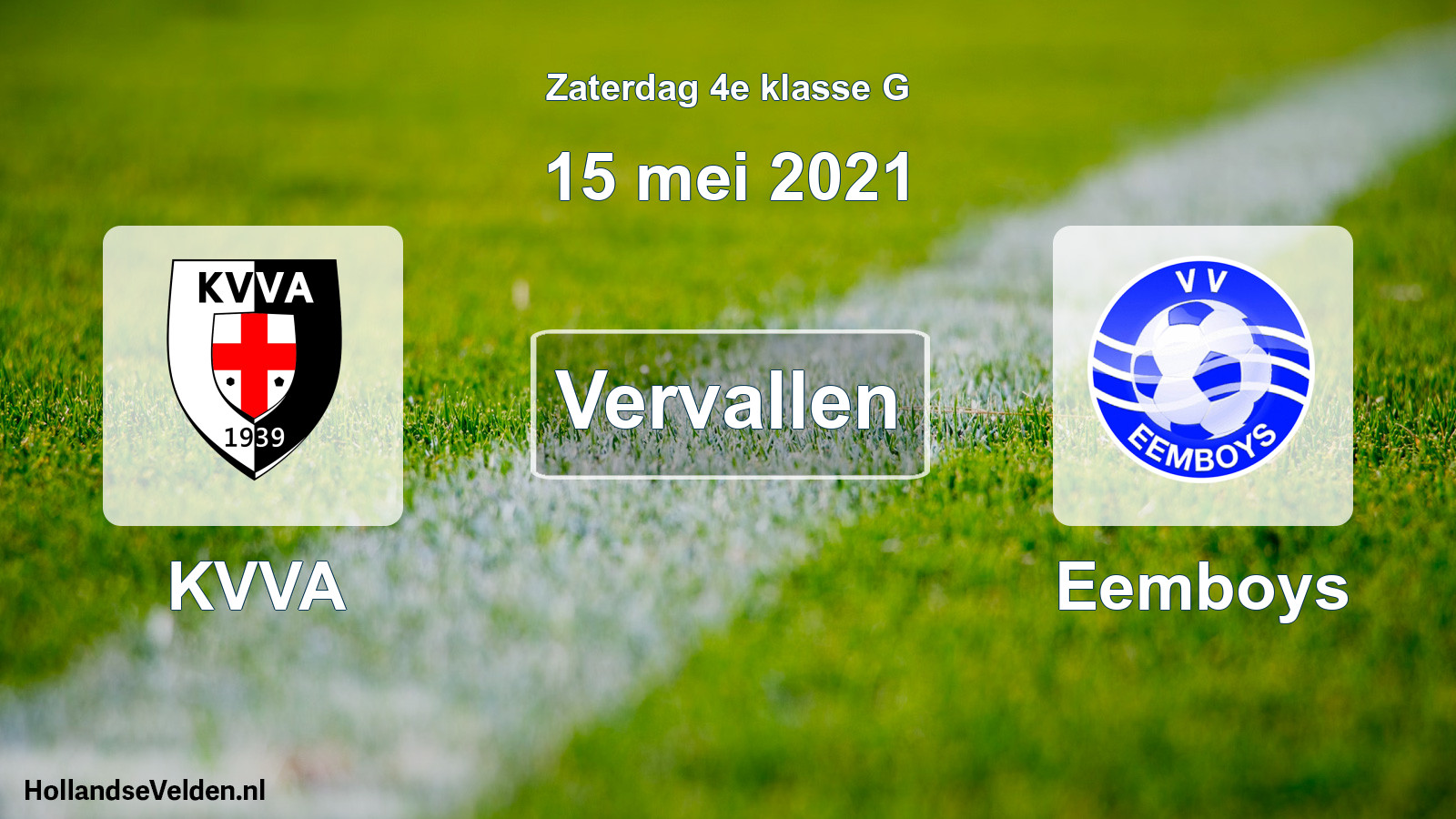 Scheduled Match: KVVA - Eemboys (15 May 2021)