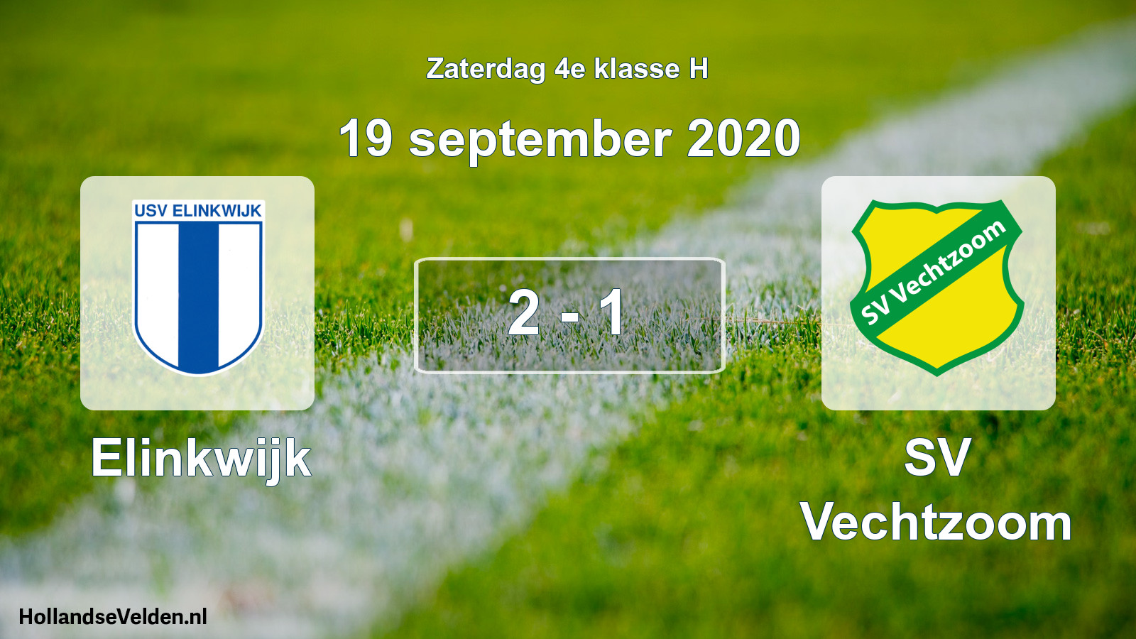 Total number of matches played: Elinkwijk - SV Vechtzoom 2 - 1 (19 September 2020)