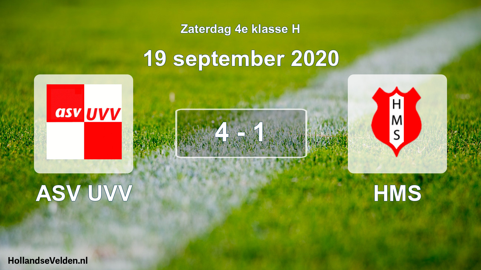 Total number of matches played: ASV UVV - HMS 4 - 1 (19 September 2020)