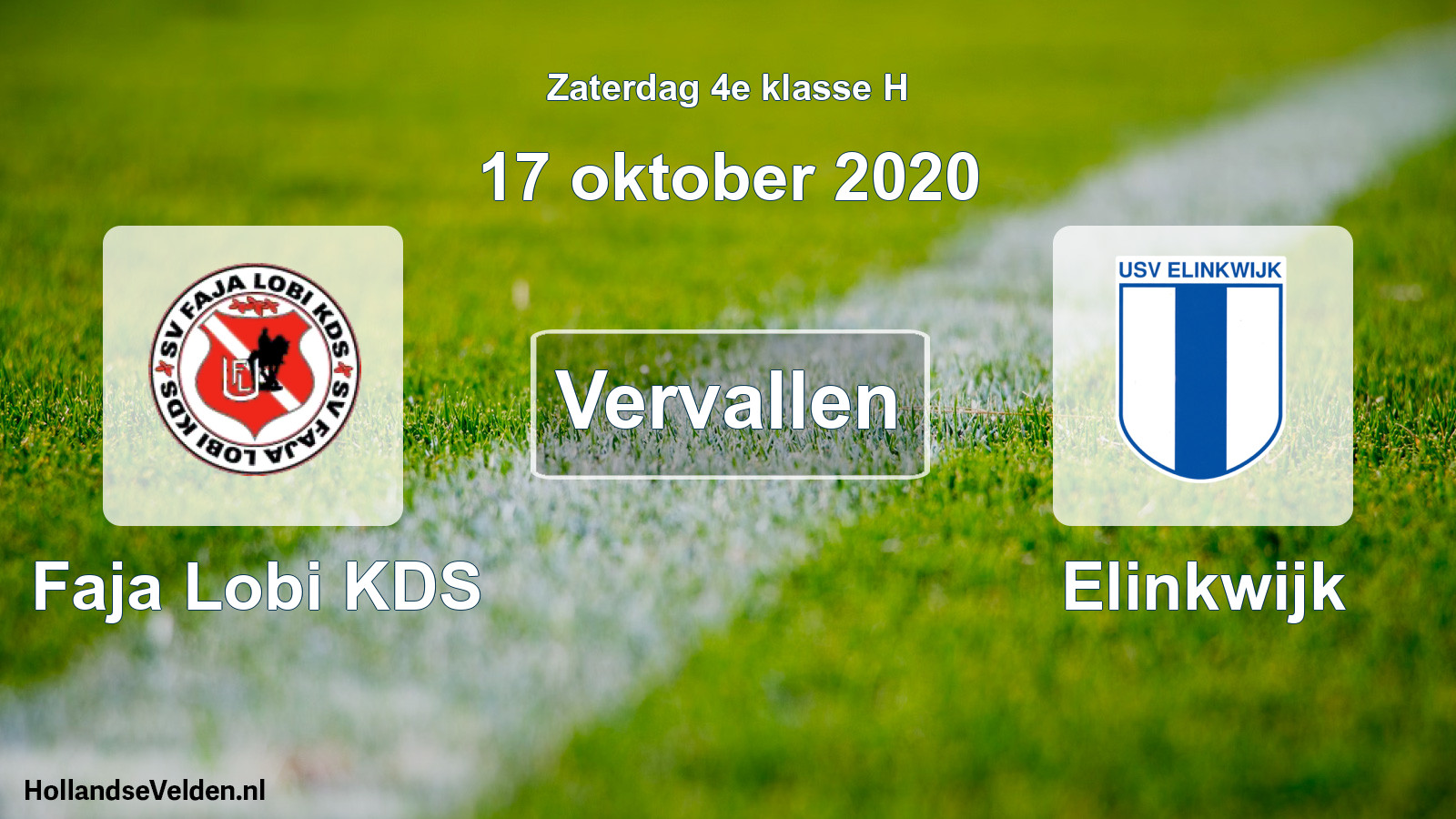 Scheduled Match: Faja Lobi KDS - Elinkwijk (17 October 2020)
