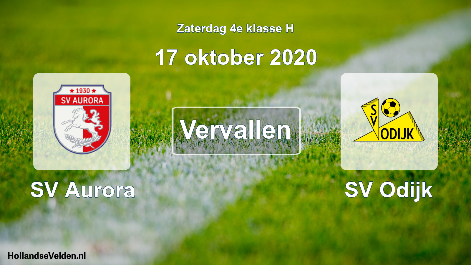 Scheduled Match: SV Aurora - SV Odijk (17 October 2020)