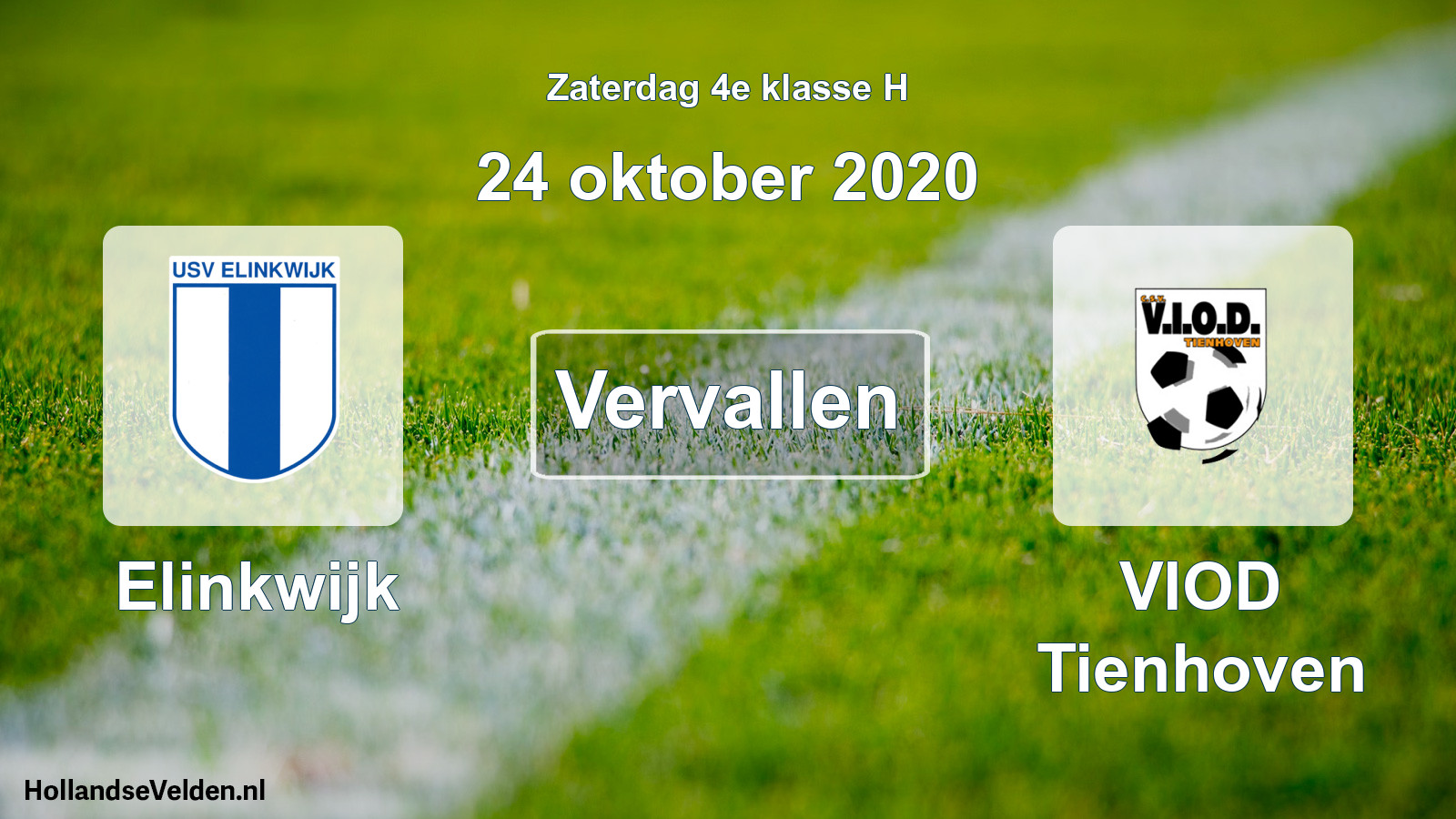 Scheduled Match: Elinkwijk - VIOD Tienhoven (24 October 2020)