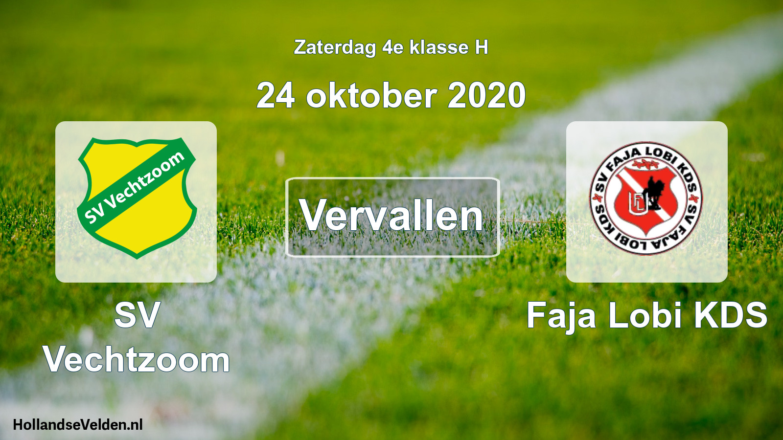 Scheduled Match: SV Vechtzoom - Faja Lobi KDS (24 October 2020)