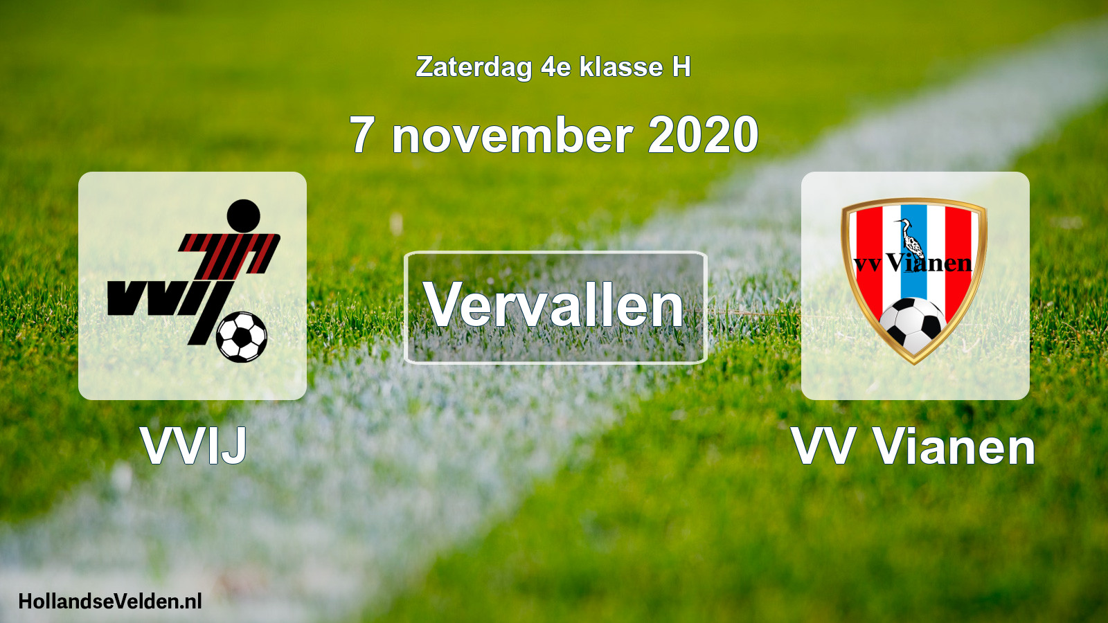 Scheduled Match: VVIJ - VV Vianen (7 November 2020)