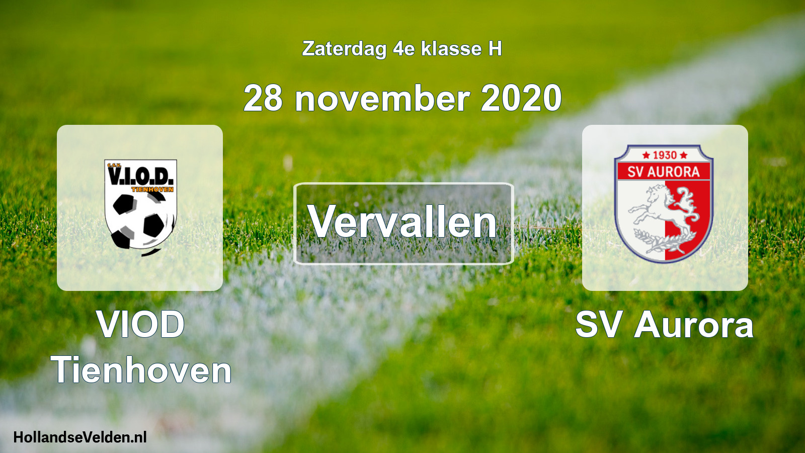 Scheduled Match: VIOD Tienhoven - SV Aurora (28 November 2020)