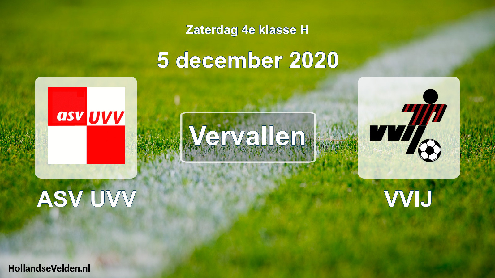 Scheduled Match: ASV UVV - VVIJ (5 December 2020)