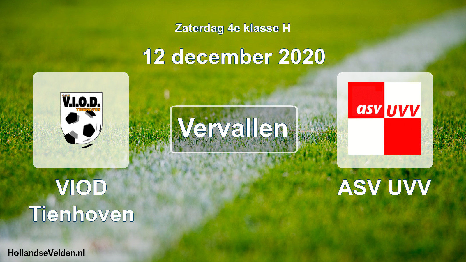 Scheduled Match: VIOD Tienhoven - ASV UVV (12 December 2020)