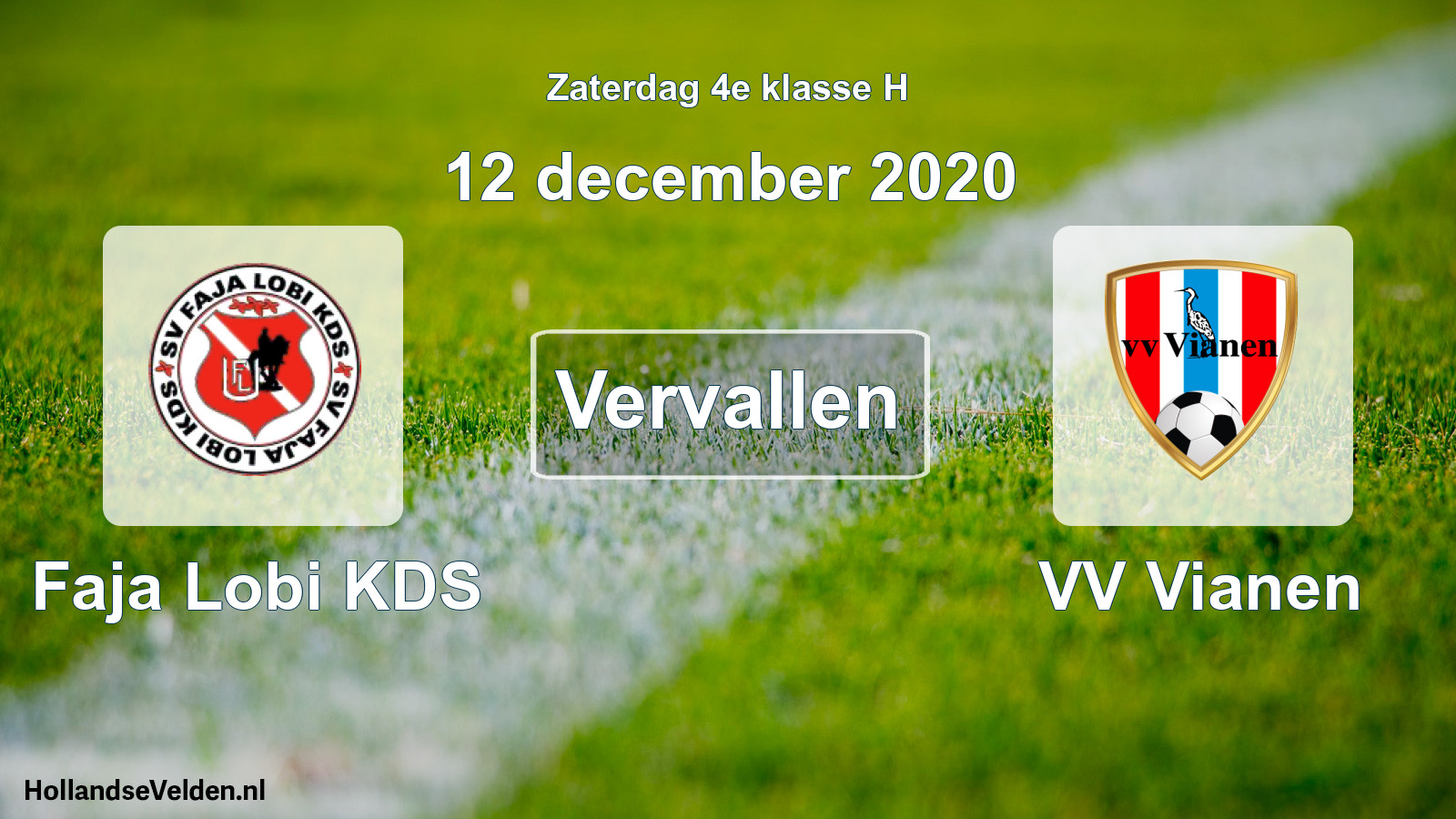 Scheduled Match: Faja Lobi KDS - VV Vianen (12 December 2020)