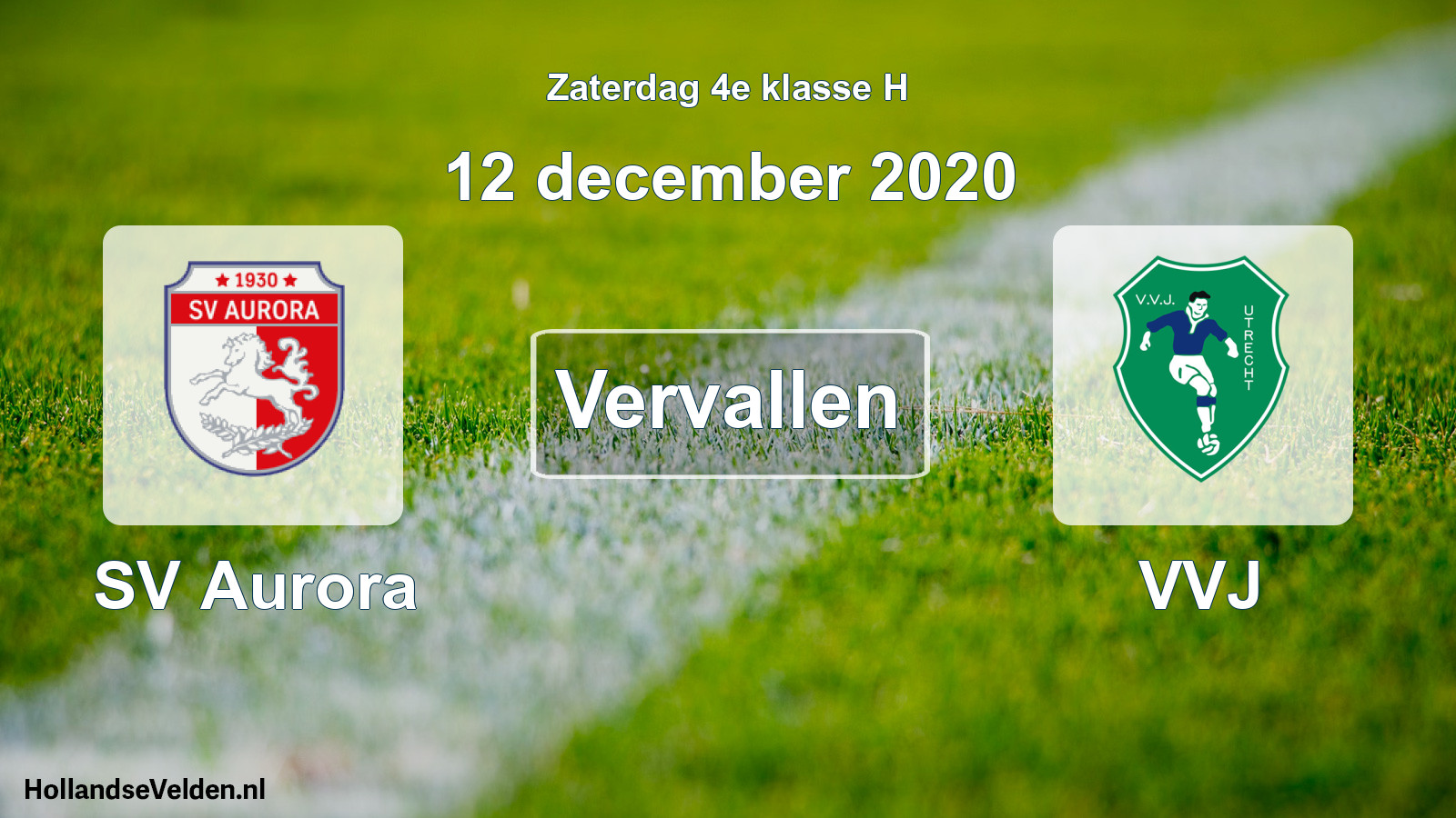 Scheduled Match: SV Aurora - VVJ (12 December 2020)