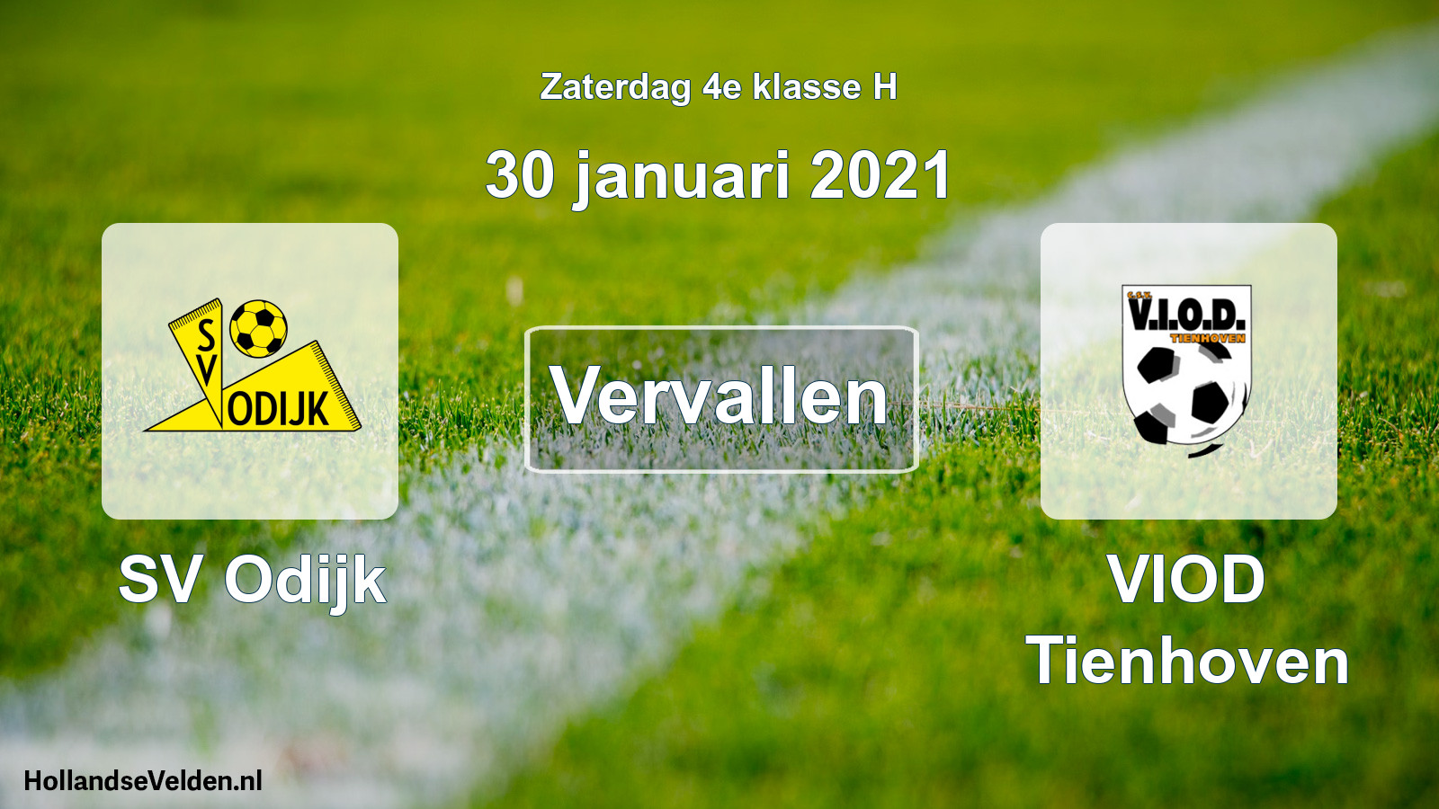 Scheduled Match: SV Odijk - VIOD Tienhoven (30 January 2021)