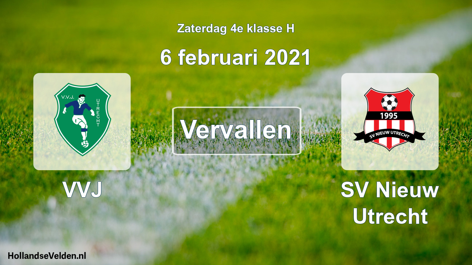 Scheduled Match: VVJ - SV Nieuw Utrecht (6 February 2021)