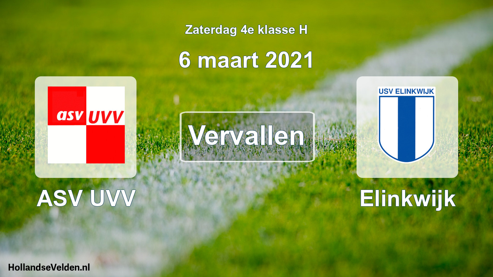 Scheduled Match: ASV UVV - Elinkwijk (6 March 2021)