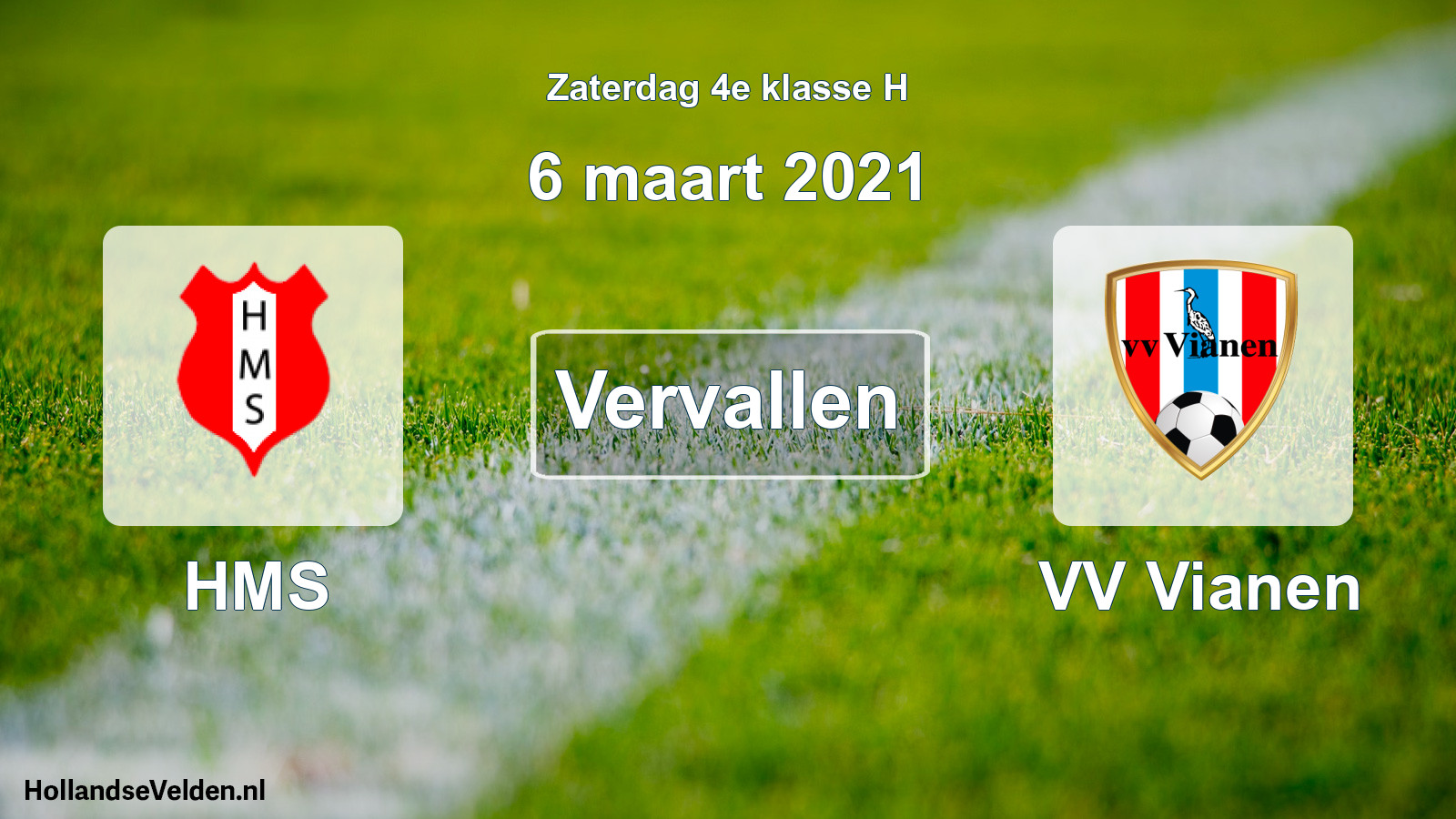 Scheduled Match: HMS - VV Vianen (6 March 2021)