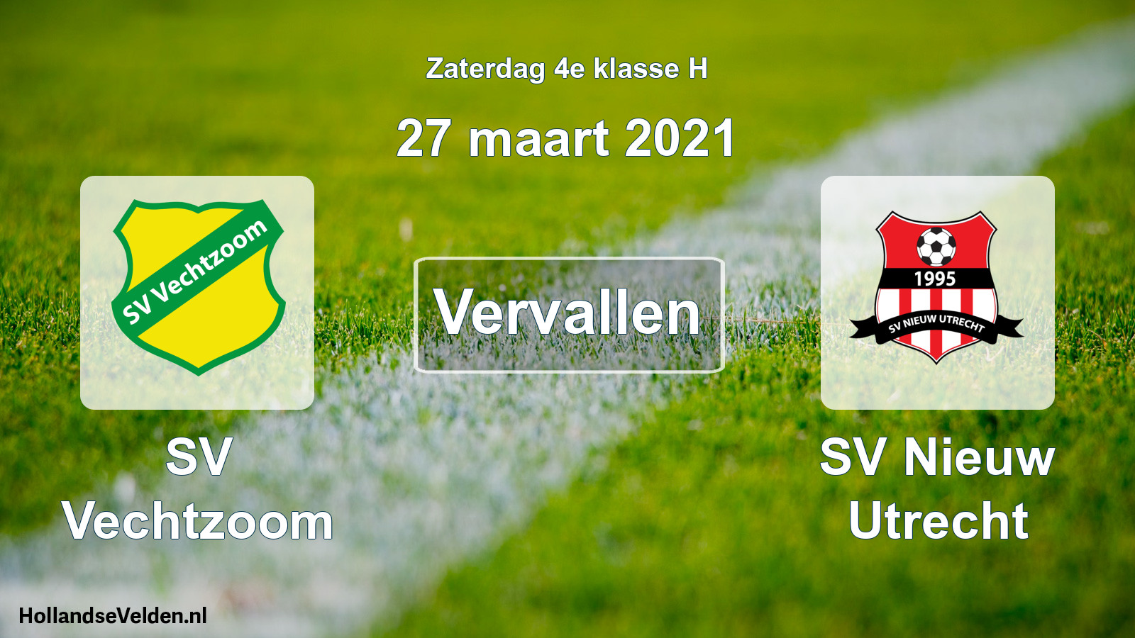 Scheduled Match: SV Vechtzoom - SV Nieuw Utrecht (27 March 2021)