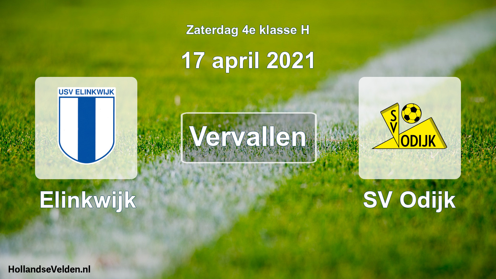 Scheduled Match: Elinkwijk - SV Odijk (17 April 2021)