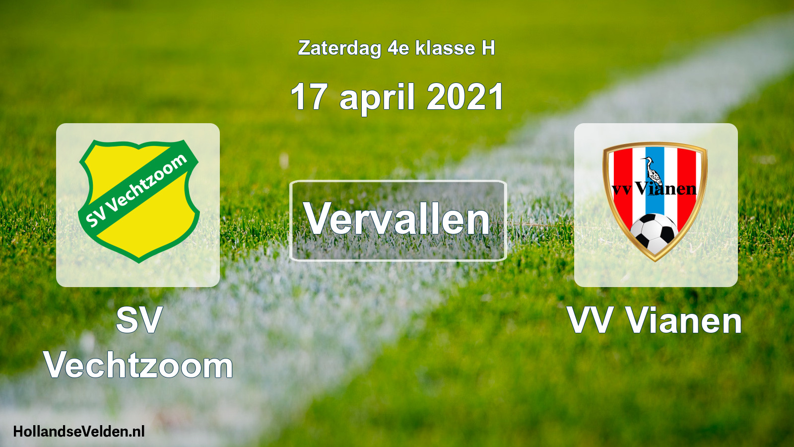 Scheduled Match: SV Vechtzoom - VV Vianen (17 April 2021)