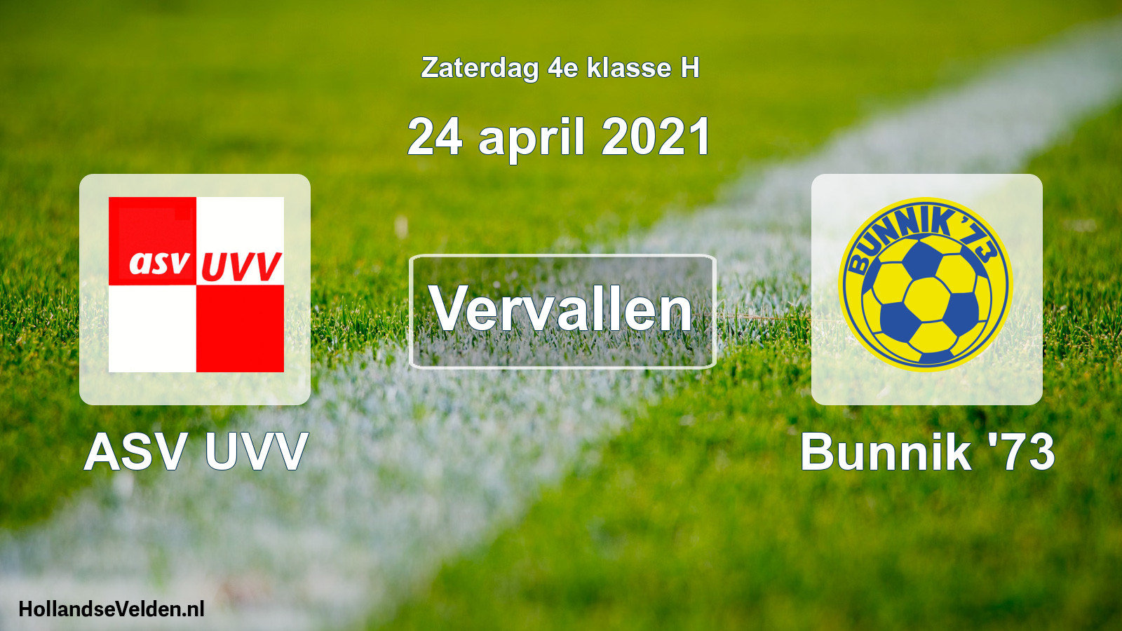 Scheduled Match: ASV UVV - Bunnik '73 (24 April 2021)