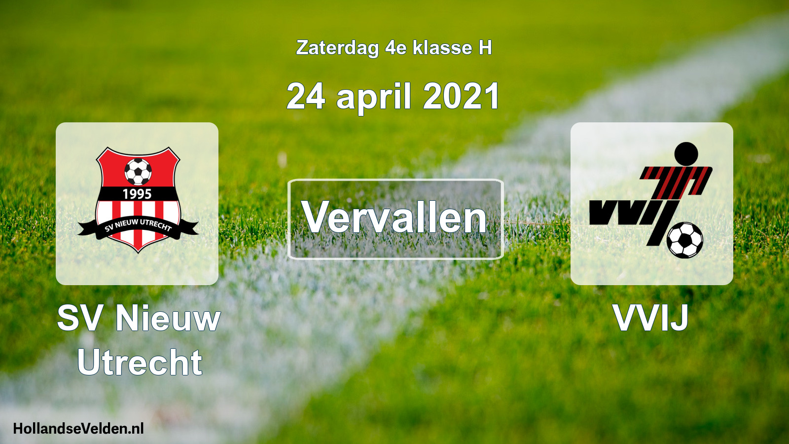 Scheduled Match: SV Nieuw Utrecht - VVIJ (24 April 2021)