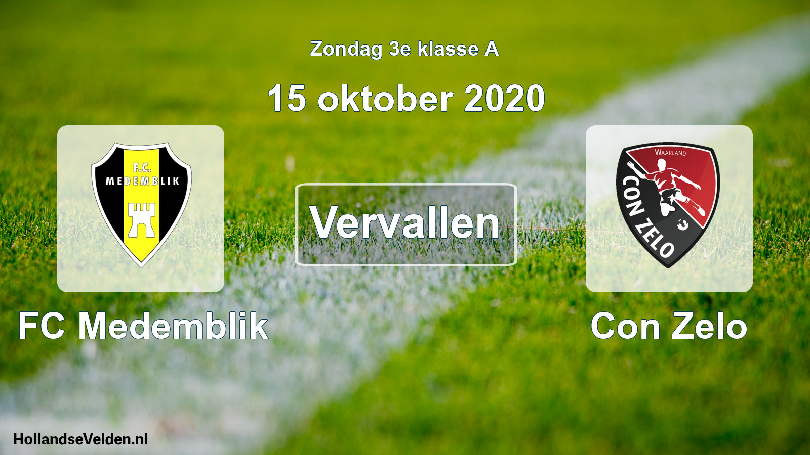 Scheduled Match: FC Medemblik - Con Zelo (15 October 2020)