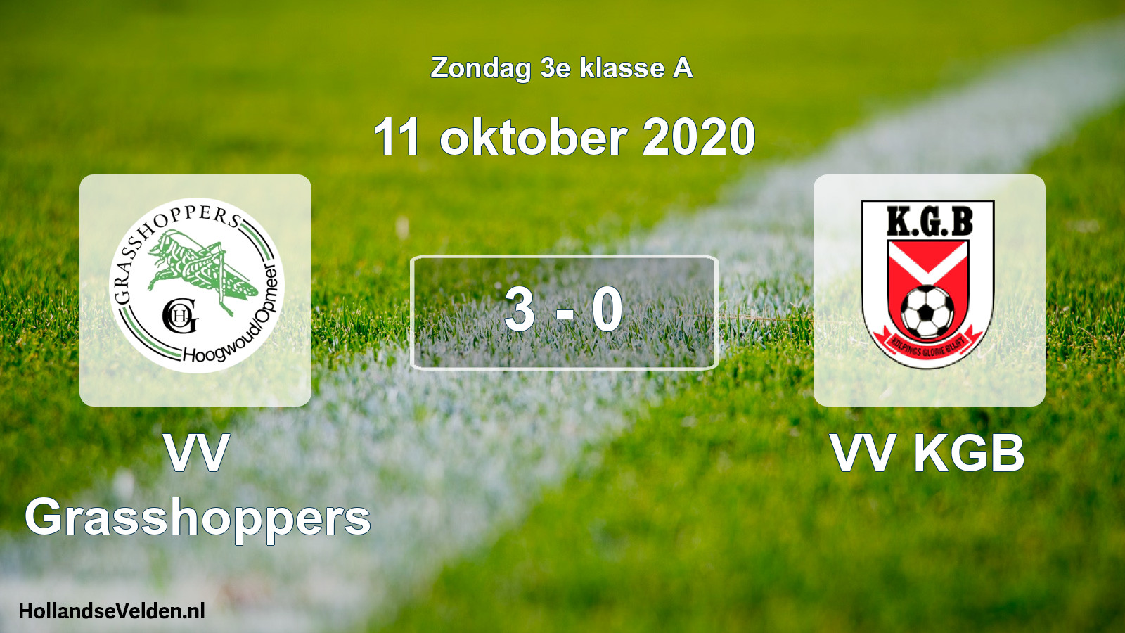 Total number of matches played: VV Grasshoppers - VV KGB 3 - 0 (11 October 2020)