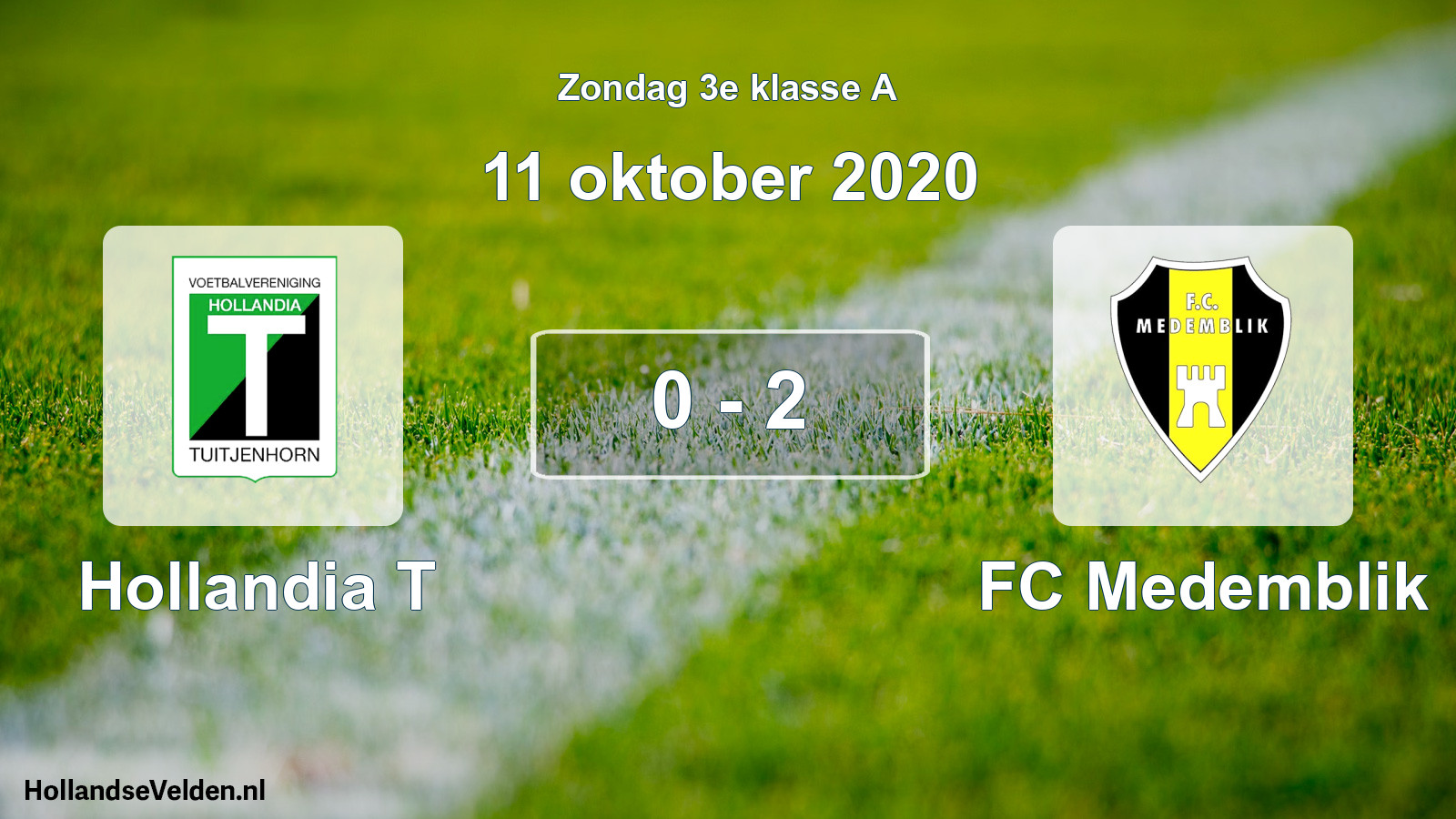 Total number of matches played: Hollandia T - FC Medemblik 0 - 2 (11 October 2020)