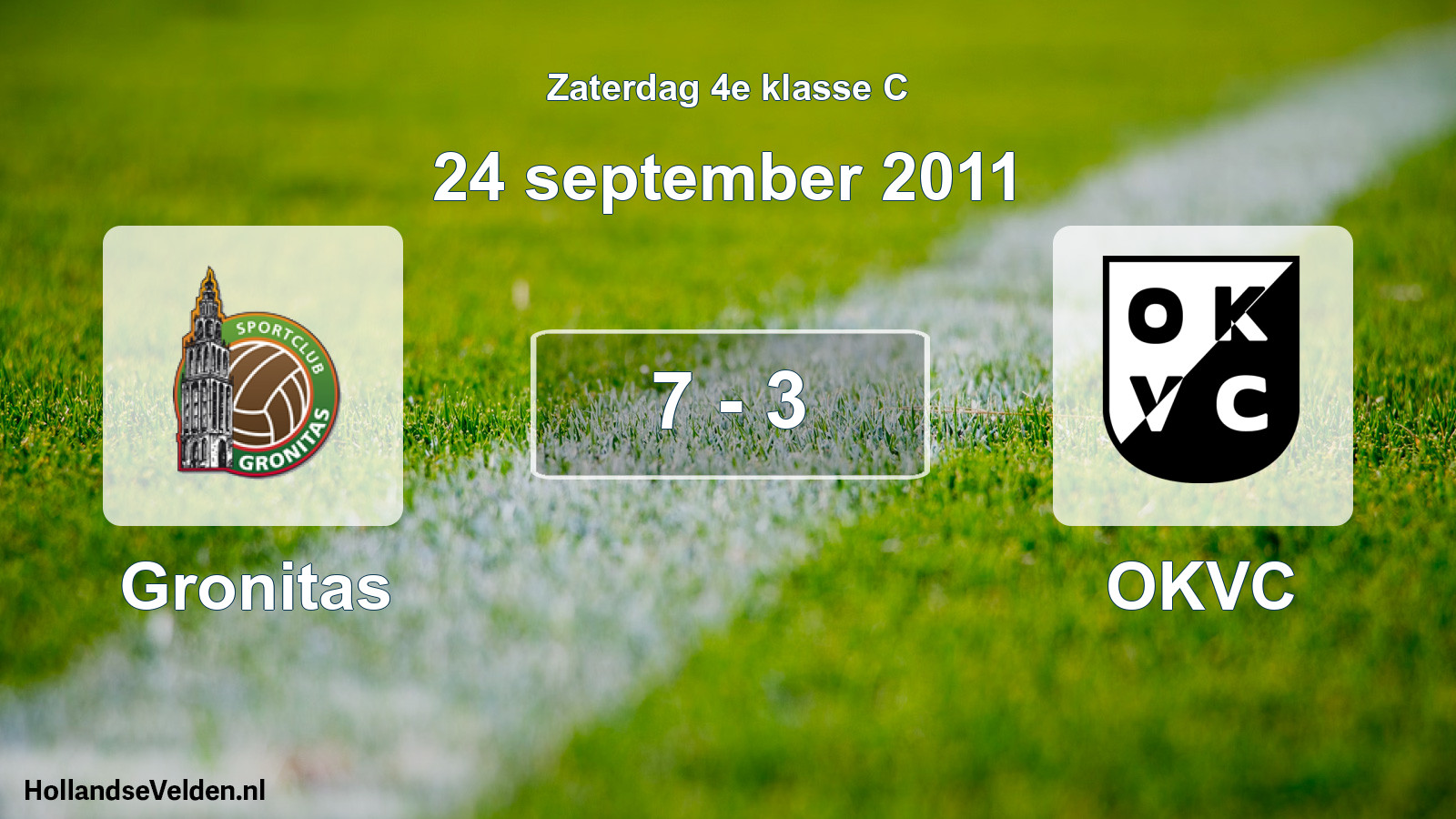 Total number of matches played: Gronitas - OKVC 7 - 3 (24 September 2011)