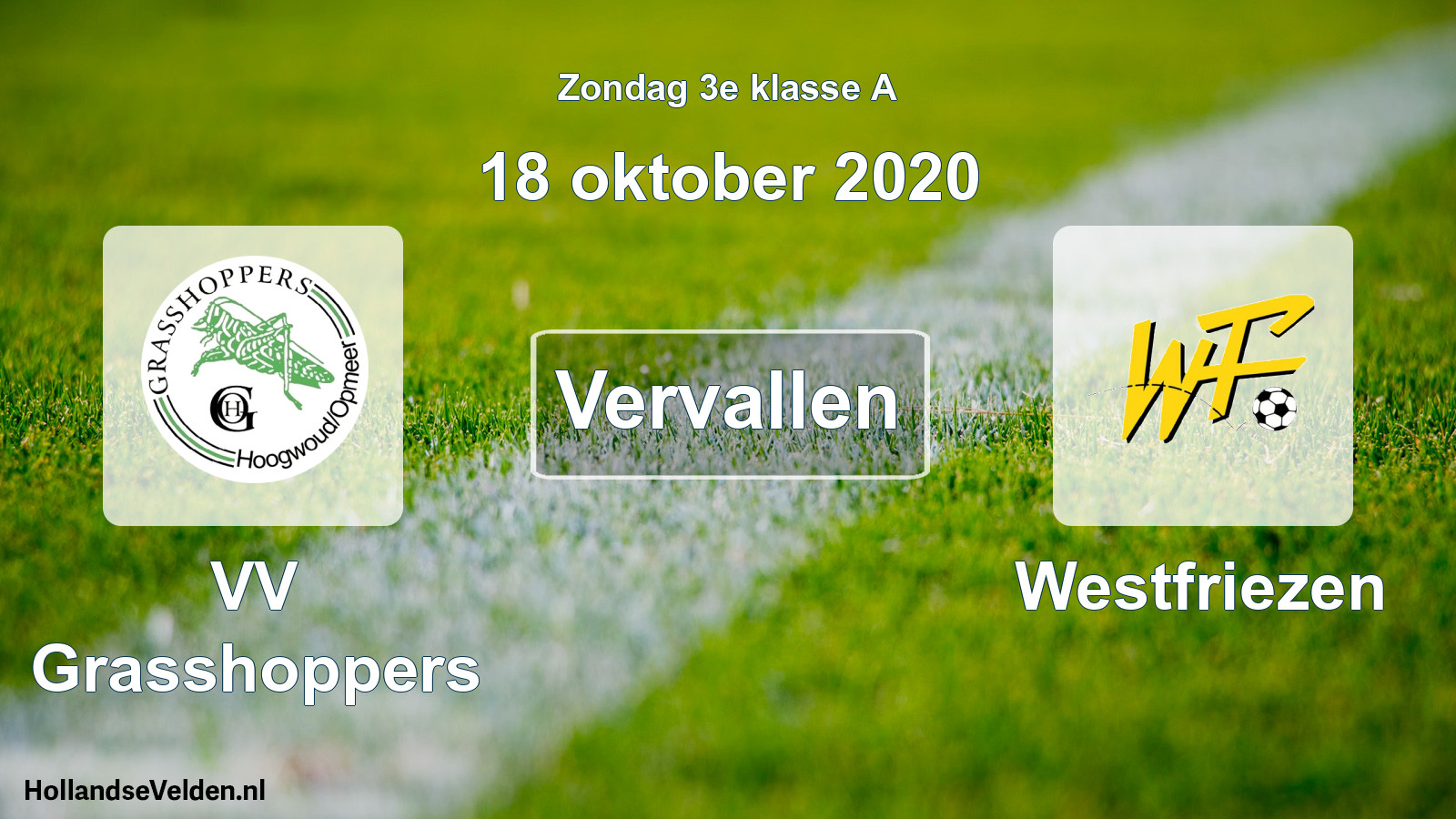 Scheduled Match: VV Grasshoppers - Westfriezen (18 October 2020)