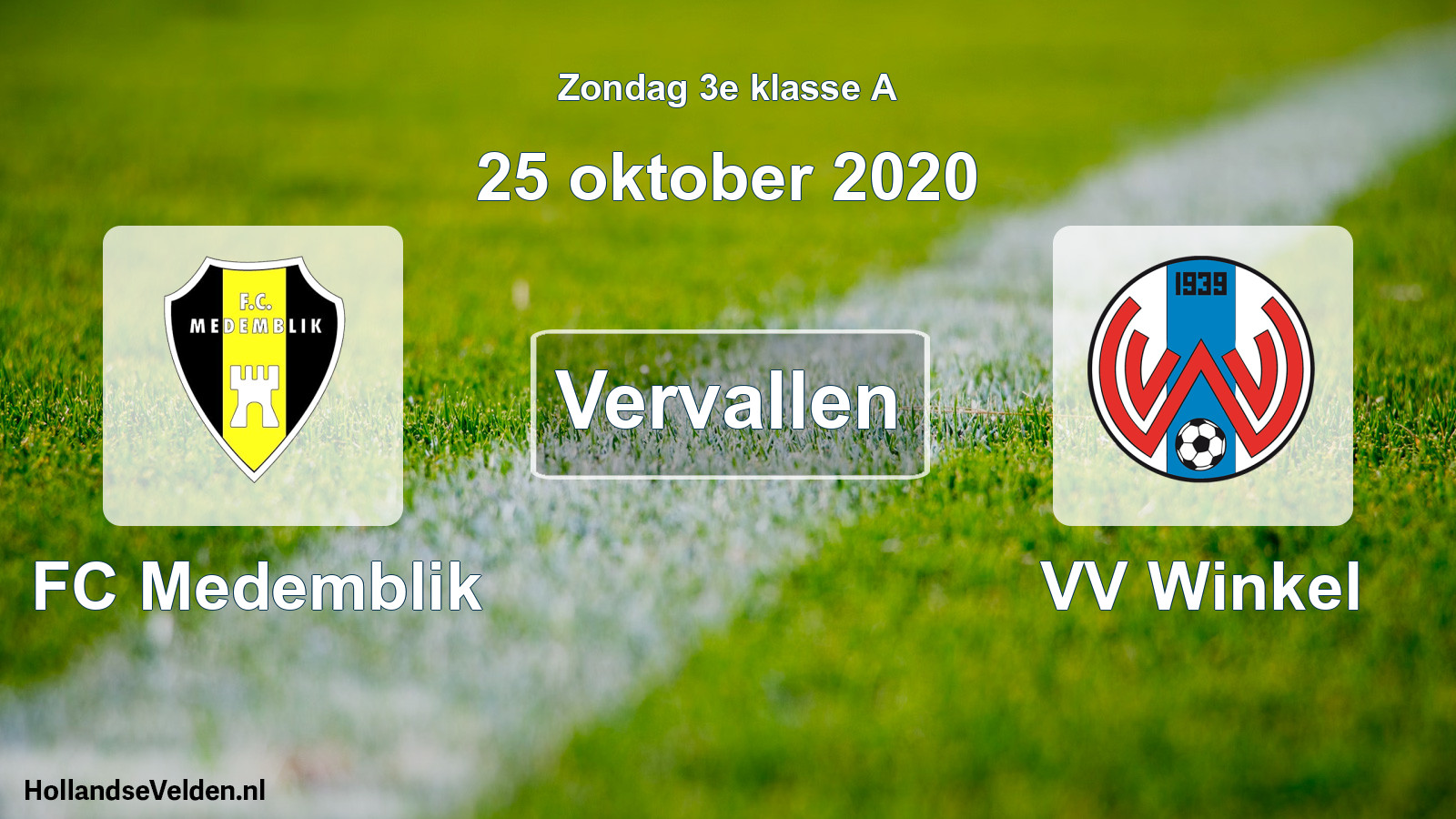 Scheduled Match: FC Medemblik - VV Winkel (25 October 2020)