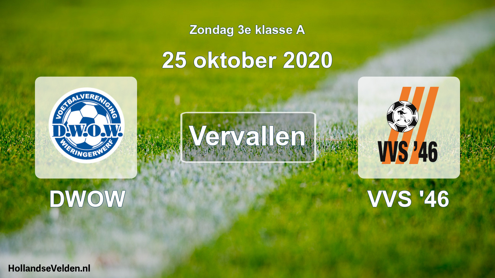 Scheduled Match: DWOW - VVS '46 (25 October 2020)